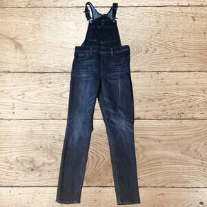 Levi's Premium Skinny Denim Jean Bib Overalls w/side Zip Washed Black, Size 29